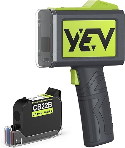 Handheld Inkjet Printer V127 Newly Enhanced 16-Hour Continuous Printing 5 Wheel Support for Printing Batch Numbers, Logos, Serial Numbers, Barcodes, and QR Codes on Diverse Materials